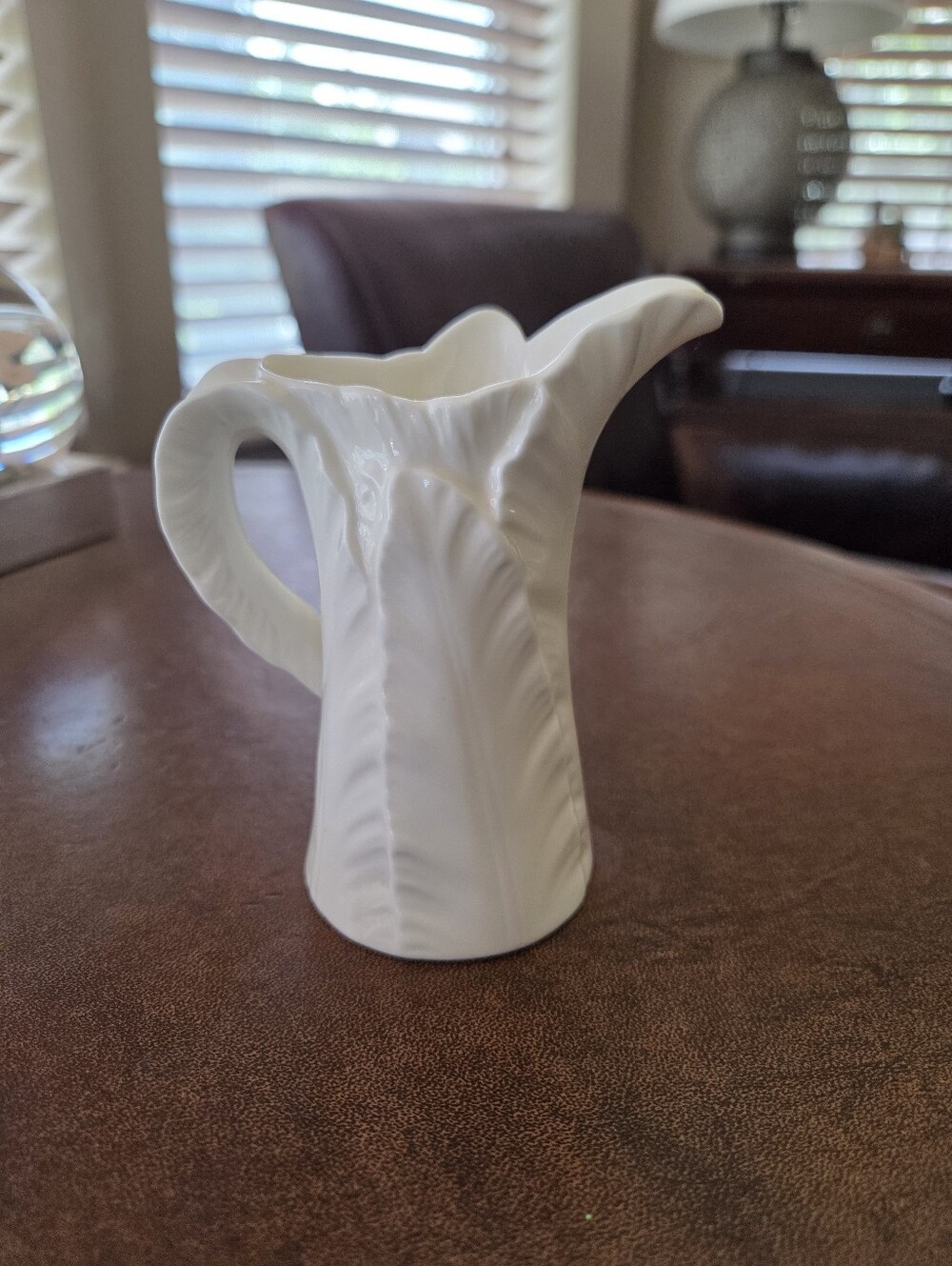 Royal Worcester Fern White Bone China Pitcher Mid Century Made In England